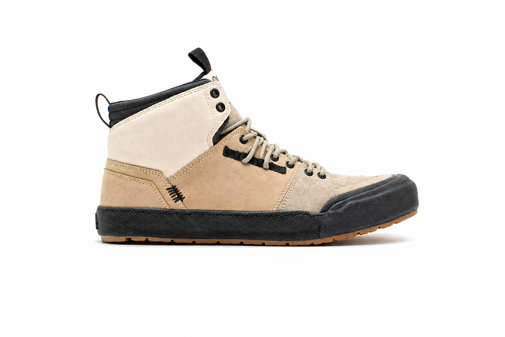 Landed Footwear Elevate shoe in Brown Desert Fade, side view