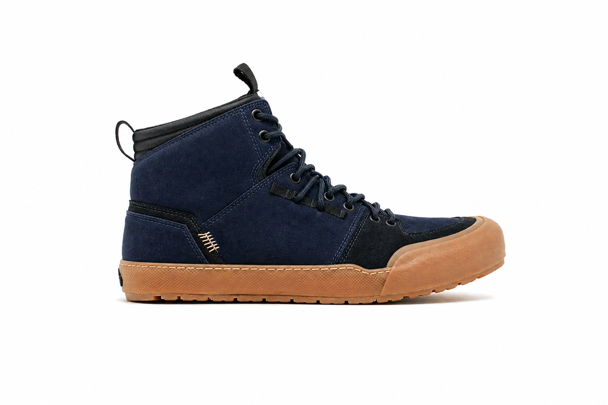 Landed Footwear Elevate shoe in Navy Black Dusk, side view