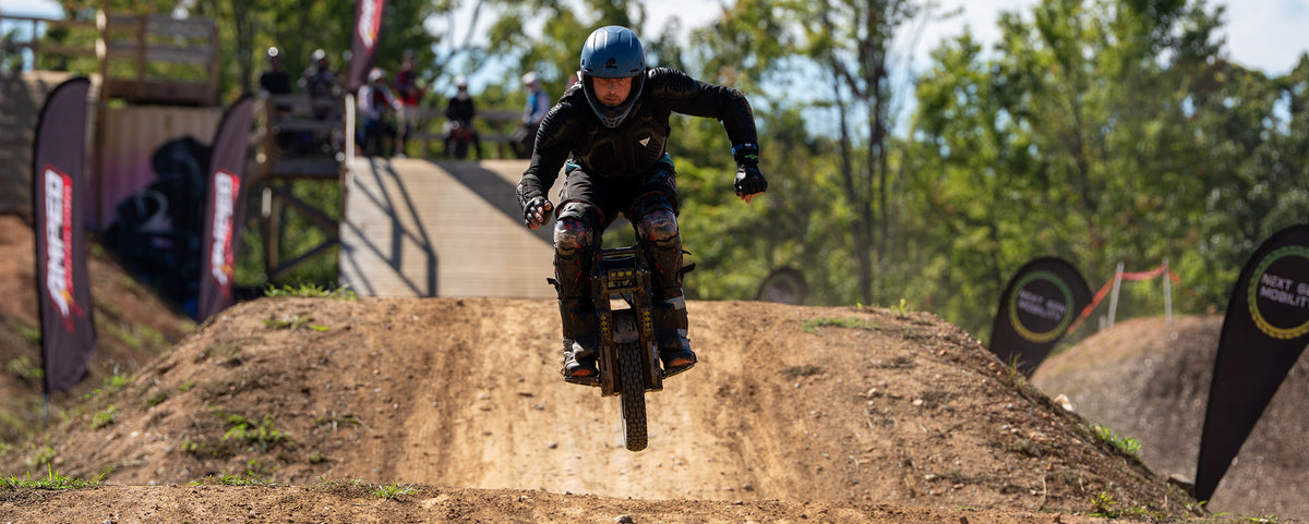 Riders racing at an Amped Electric Games event